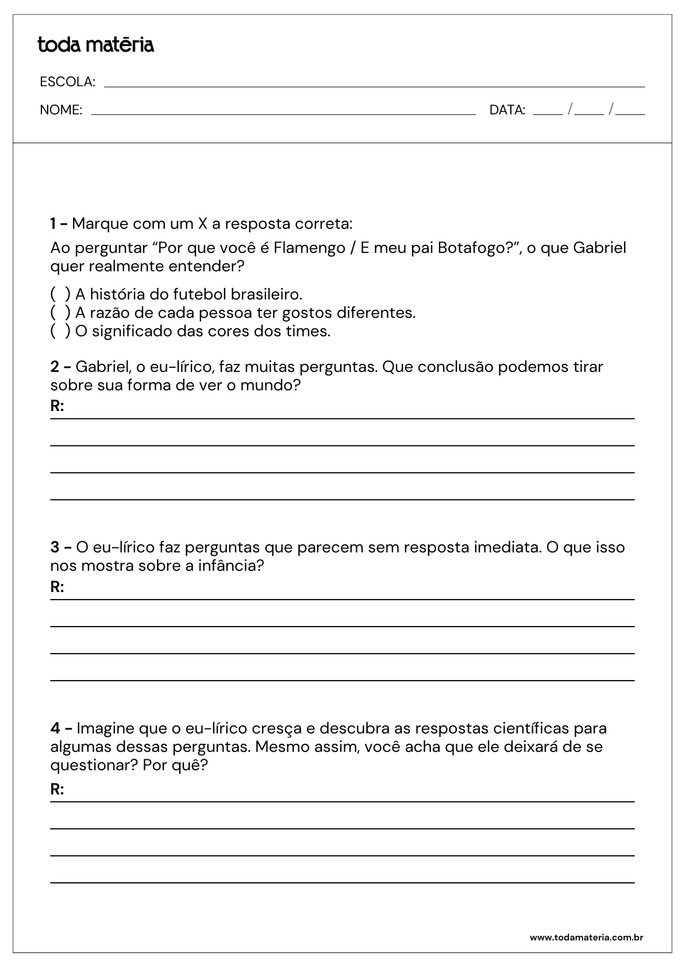 atividade de interpretação de texto da música oito anos para 5º ano_questões