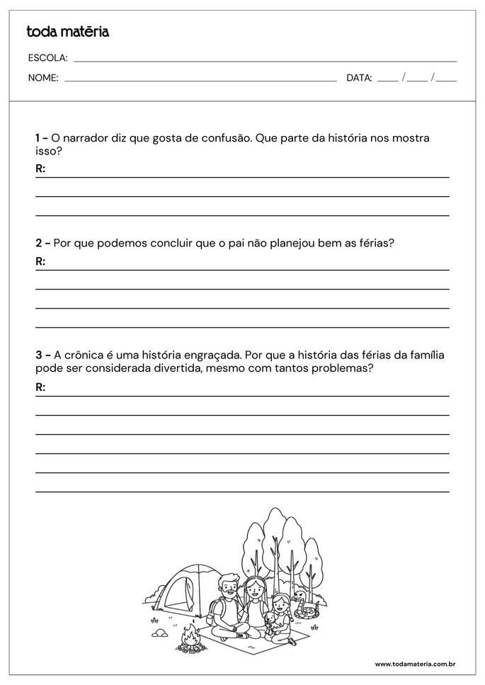 atividade de interpretação de texto crônica para 5º ano_questões