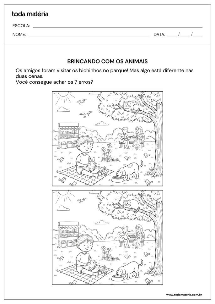 jogo dos 7 erros para educa&ccedil;&atilde;o infantil_brincando com os animais
