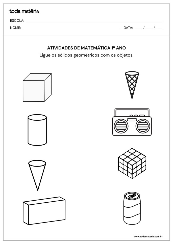 Atividade de matemática para 1º ano do fundamental.