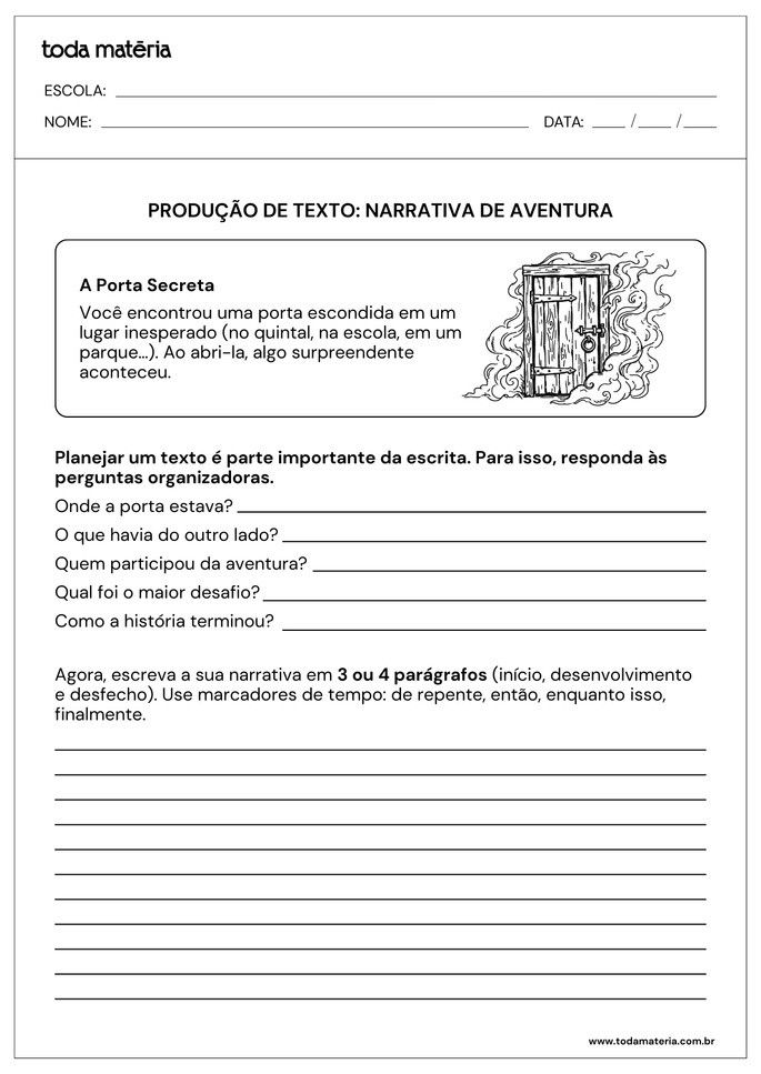 Atividades de produ&ccedil;&atilde;o de textos para o 4&ordm; ano (prontas para usar).