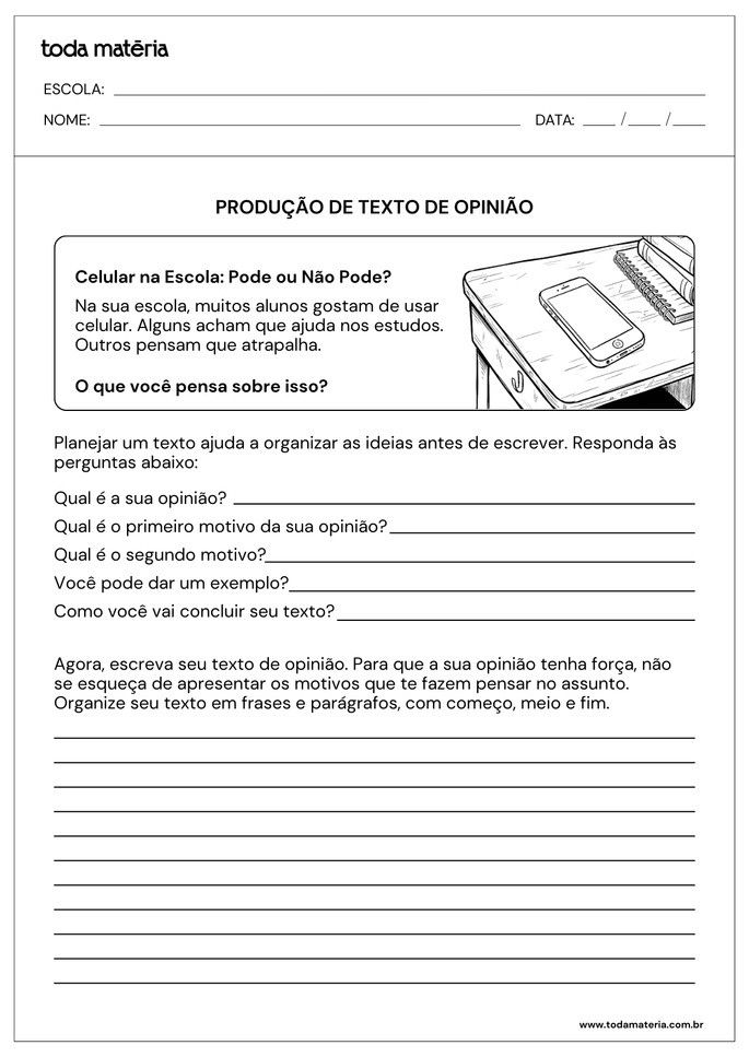 Atividades de produ&ccedil;&atilde;o de textos para o 4&ordm; ano (prontas para usar).