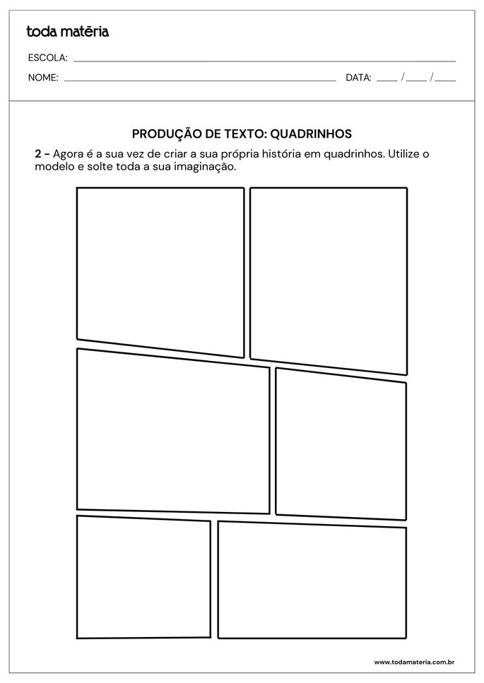 Atividades de produ&ccedil;&atilde;o de textos para o 5&ordm; ano (para imprimir).