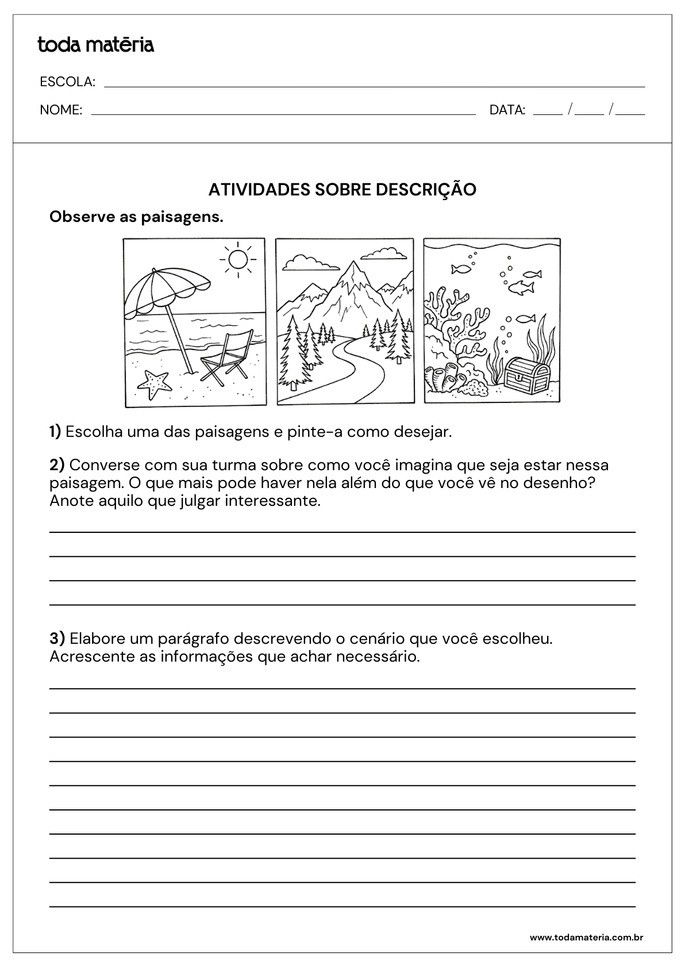 Atividades de produ&ccedil;&atilde;o de textos para o 3&ordm; ano do Fundamental.