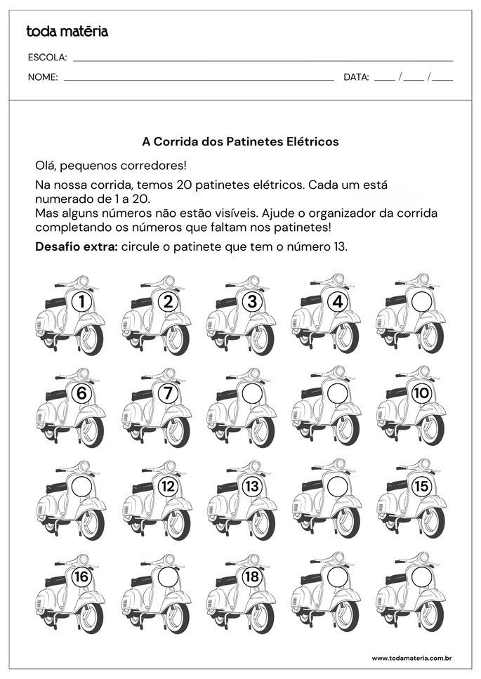 atividade de sequência numérica para educação infantil_folha 1
