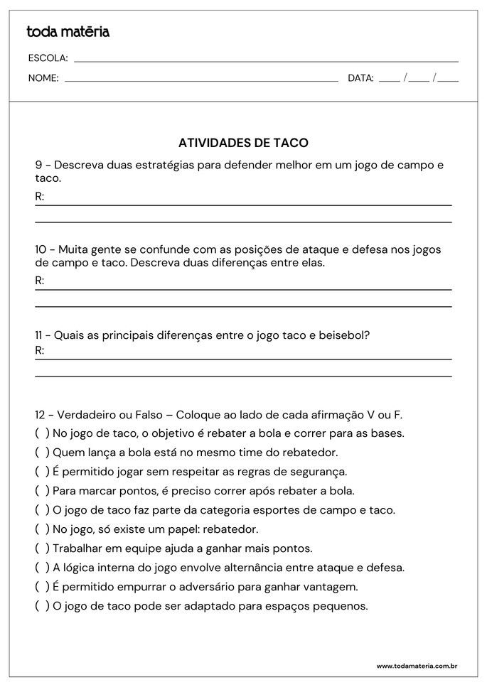 atividades de campo e taco 4