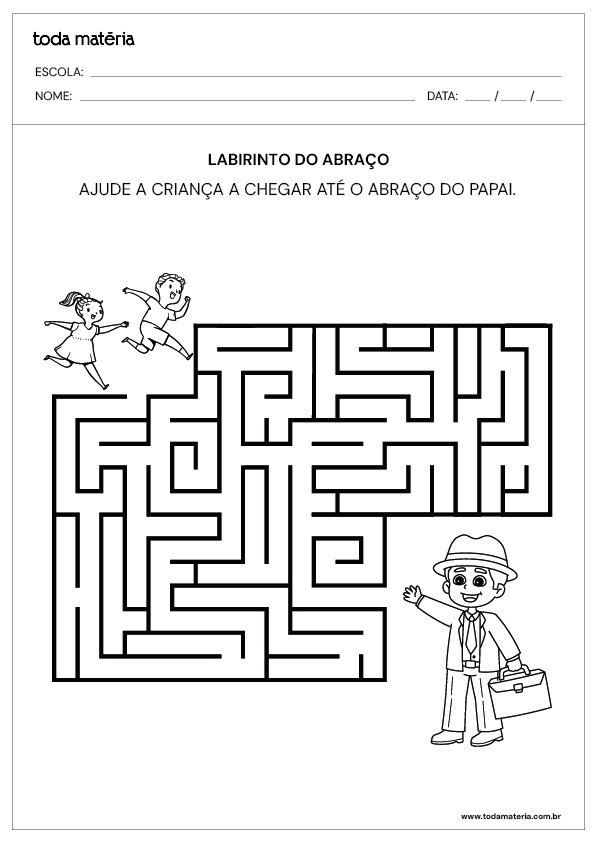 atividade de labirinto para o dia dos pais