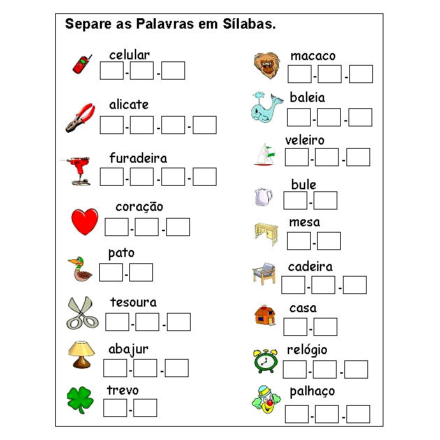 SEPARAÇÃO DE SÍLABAS - Educa Market