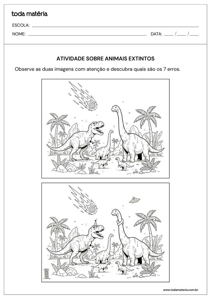 jogo dos sete sobre animais extintos