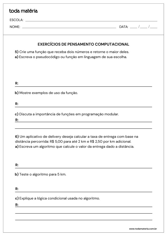 atividades sobre pensamento computacional para 2º ano do ensino médio_folha 3