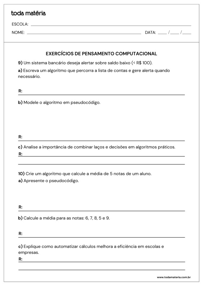 atividades sobre pensamento computacional para 2º ano do ensino médio_folha 5