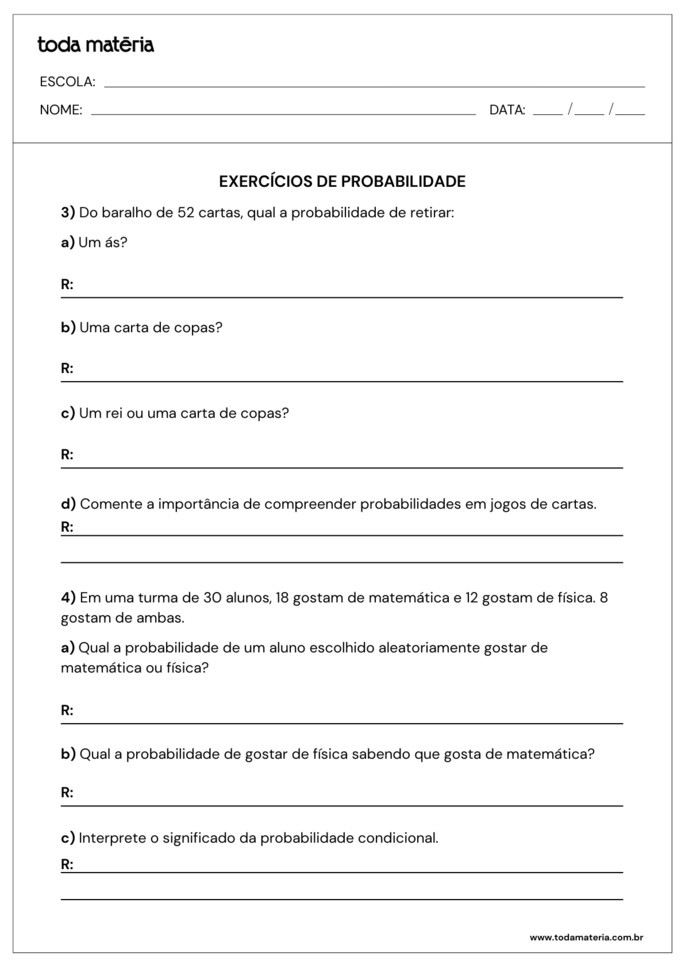 atividades sobre probabilidade para 2º ano do ensino médio_folha 2