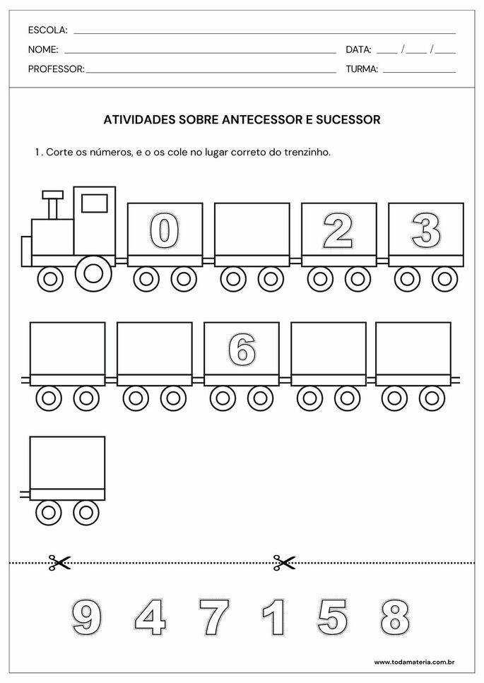 Atividades Sobre Antecessor E Sucessor Matem Tica Ano Do Fundamental Toda Mat Ria