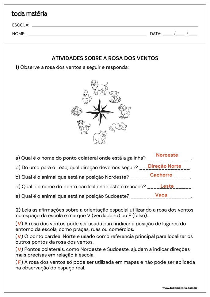 Folha Gabarito 3 - Rosa dos Ventos