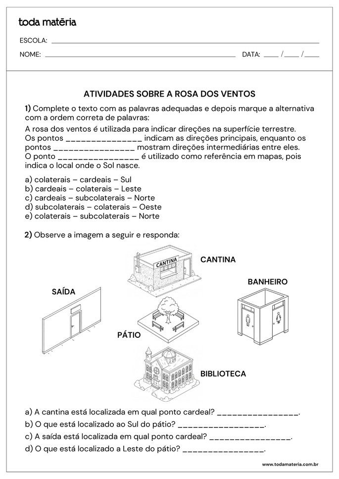Folha de Atividade 5 - Rosa dos Ventos