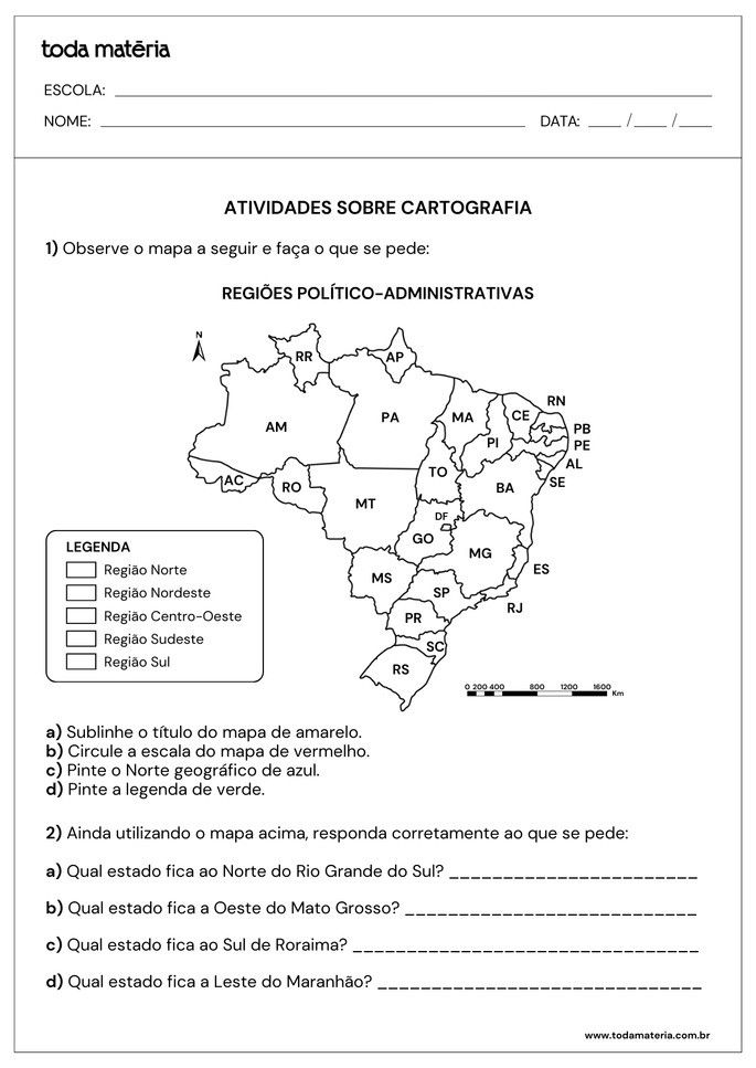Folha de atividade 1 - Cartografia