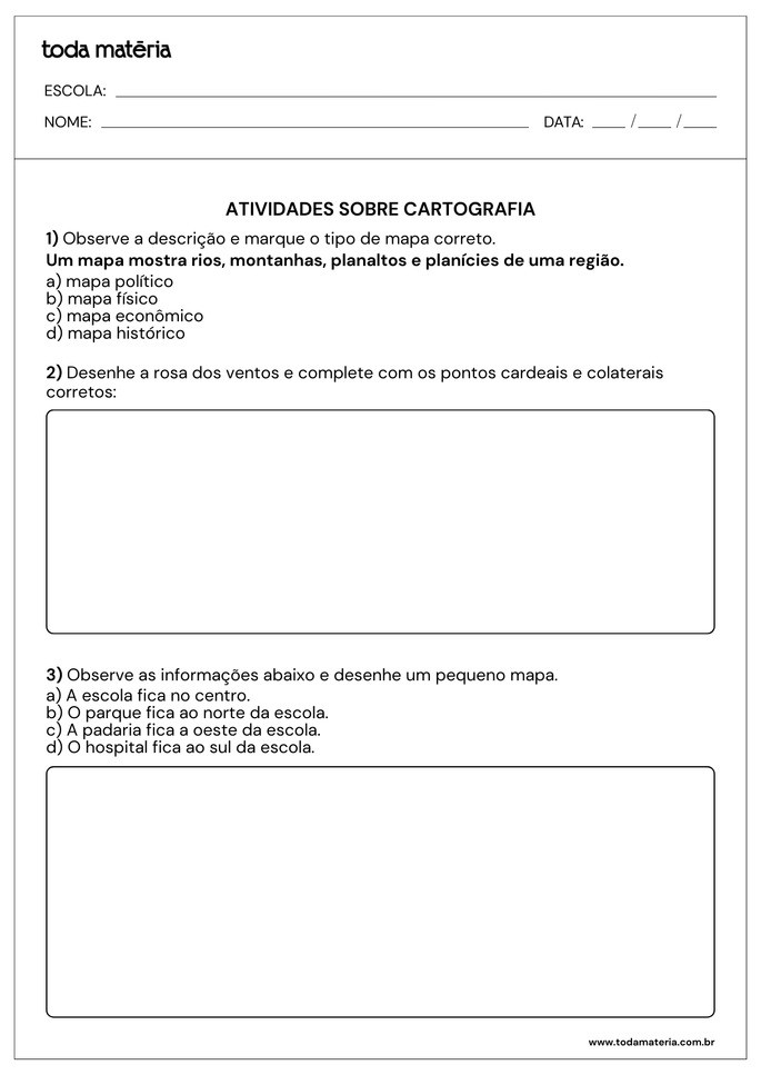 Folha de atividades 5 - Cartografia