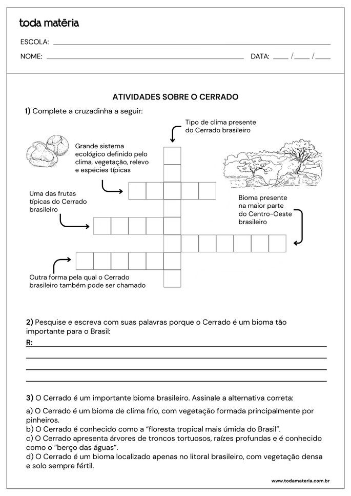 Folha de atividades 4 - Cerrado