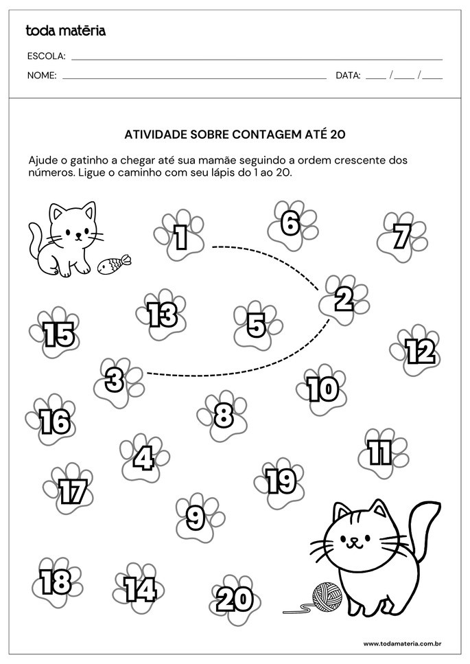 Atividades de contagem at&eacute; 20