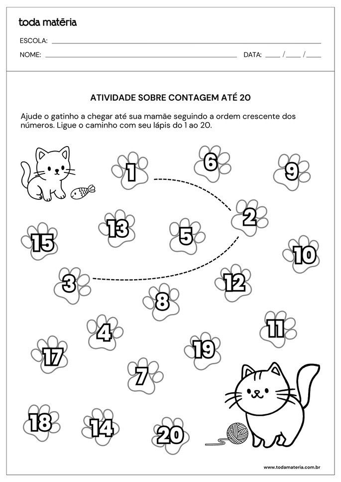 Atividades de contagem at&eacute; 20