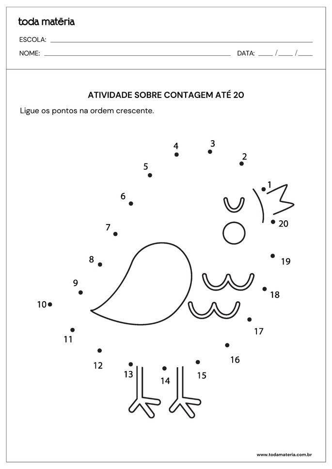 Atividades de contagem at&eacute; 20