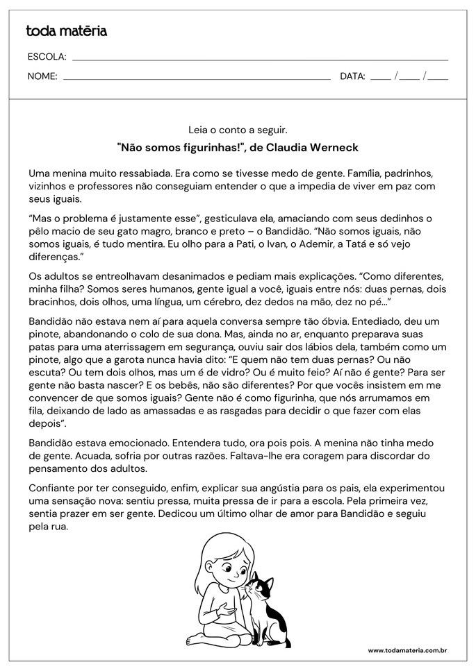 Atividades de interpreta&ccedil;&atilde;o de contos para o 5&ordm; ano (para imprimir).