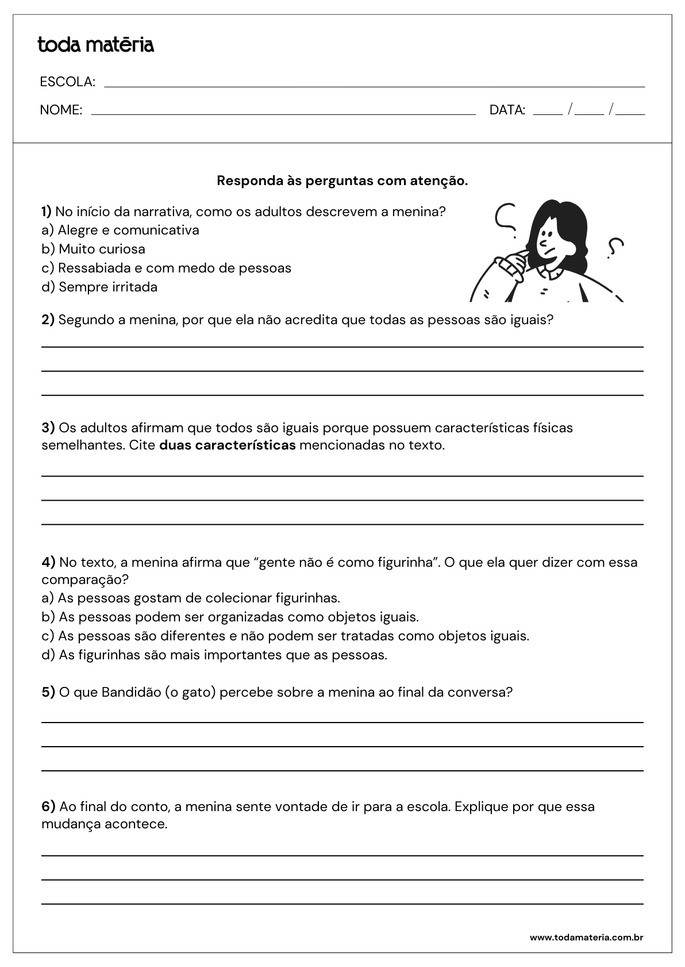 Atividades de interpreta&ccedil;&atilde;o de contos para o 5&ordm; ano (para imprimir).