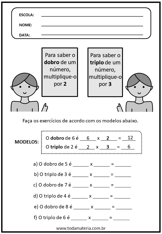 Lista De Atividades De Matemática Para Imprimir %