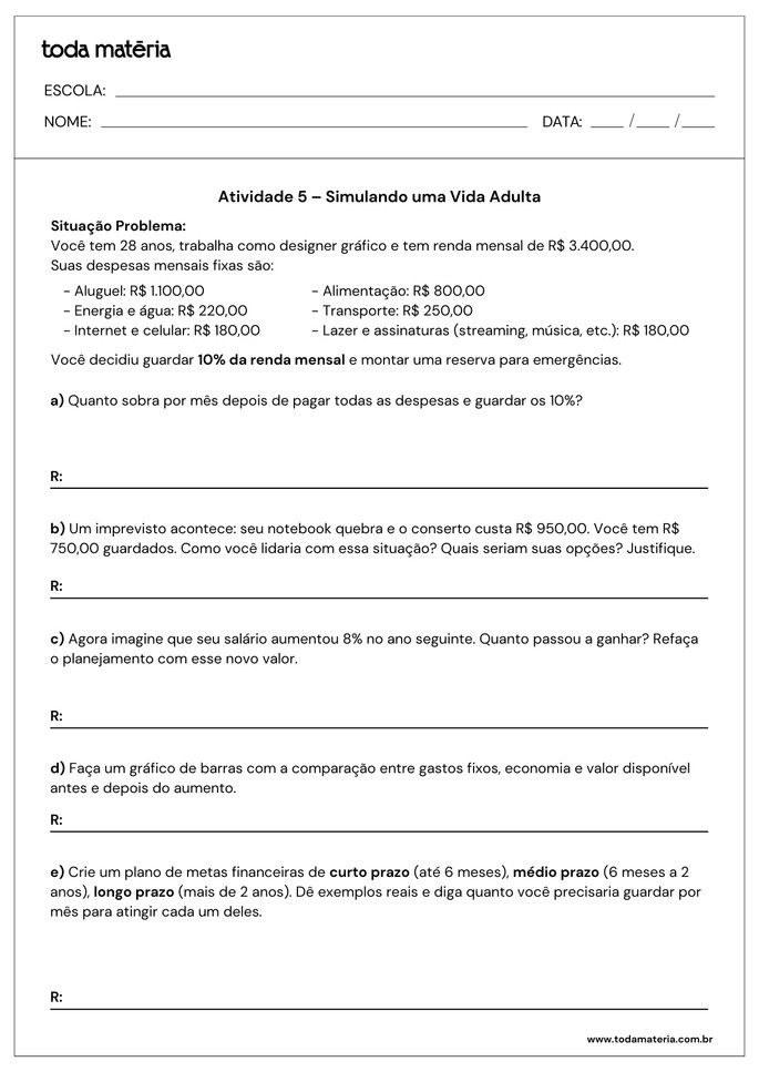 atividades-sobre-educacao-financeira-para ensino-fundamental-2-simulação de vida adulta