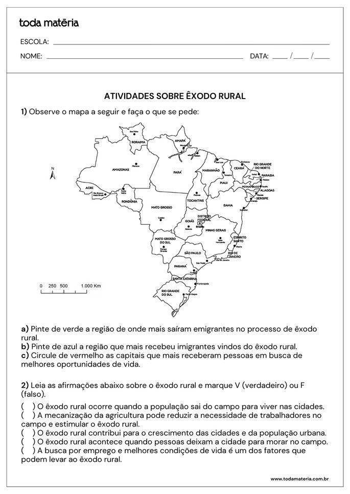Folha de Atividades 2 - &Ecirc;xodo Rural