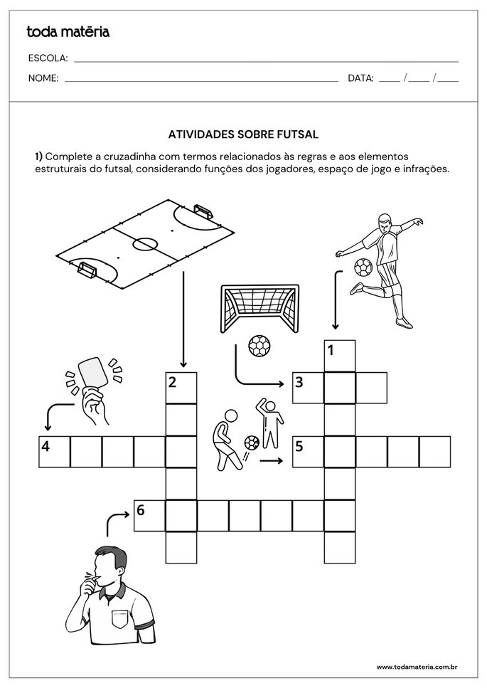 Atividade 4 sobre as regras do futsal