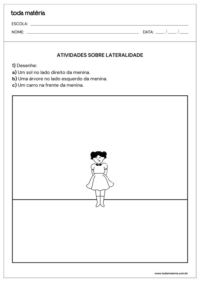 Atividades sobre lateralidade de desenho