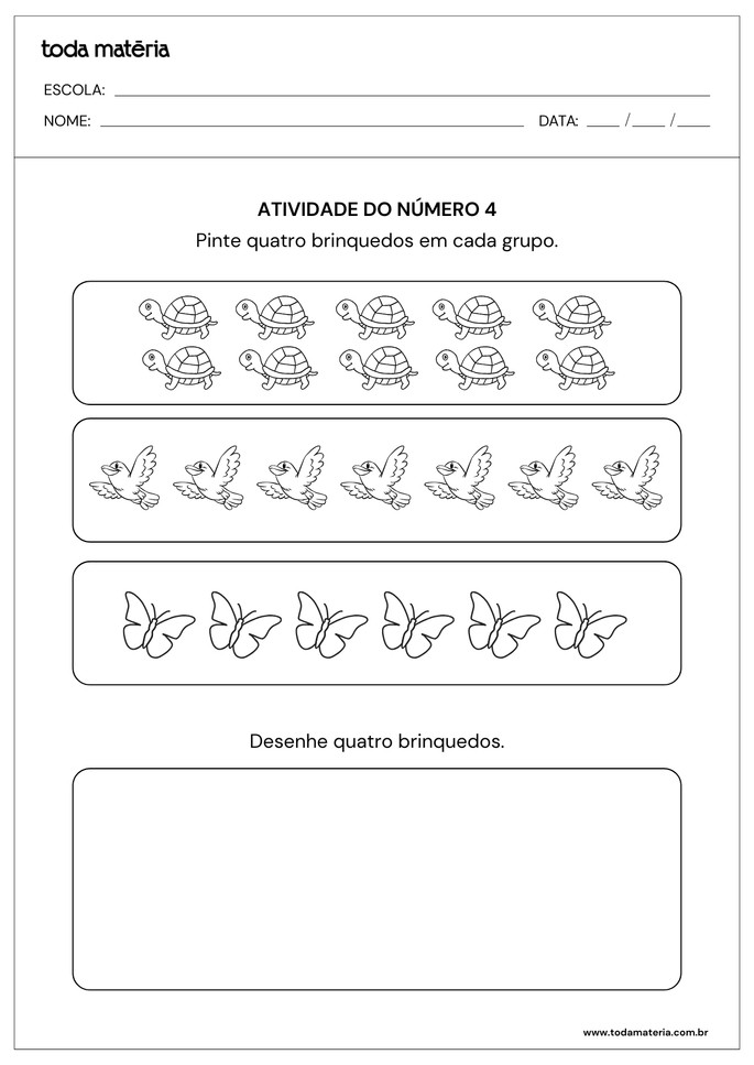 Atividade sobre número 4