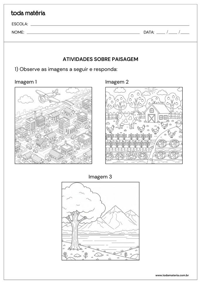 Folha de atividade 1 - Paisagem natural e modificada