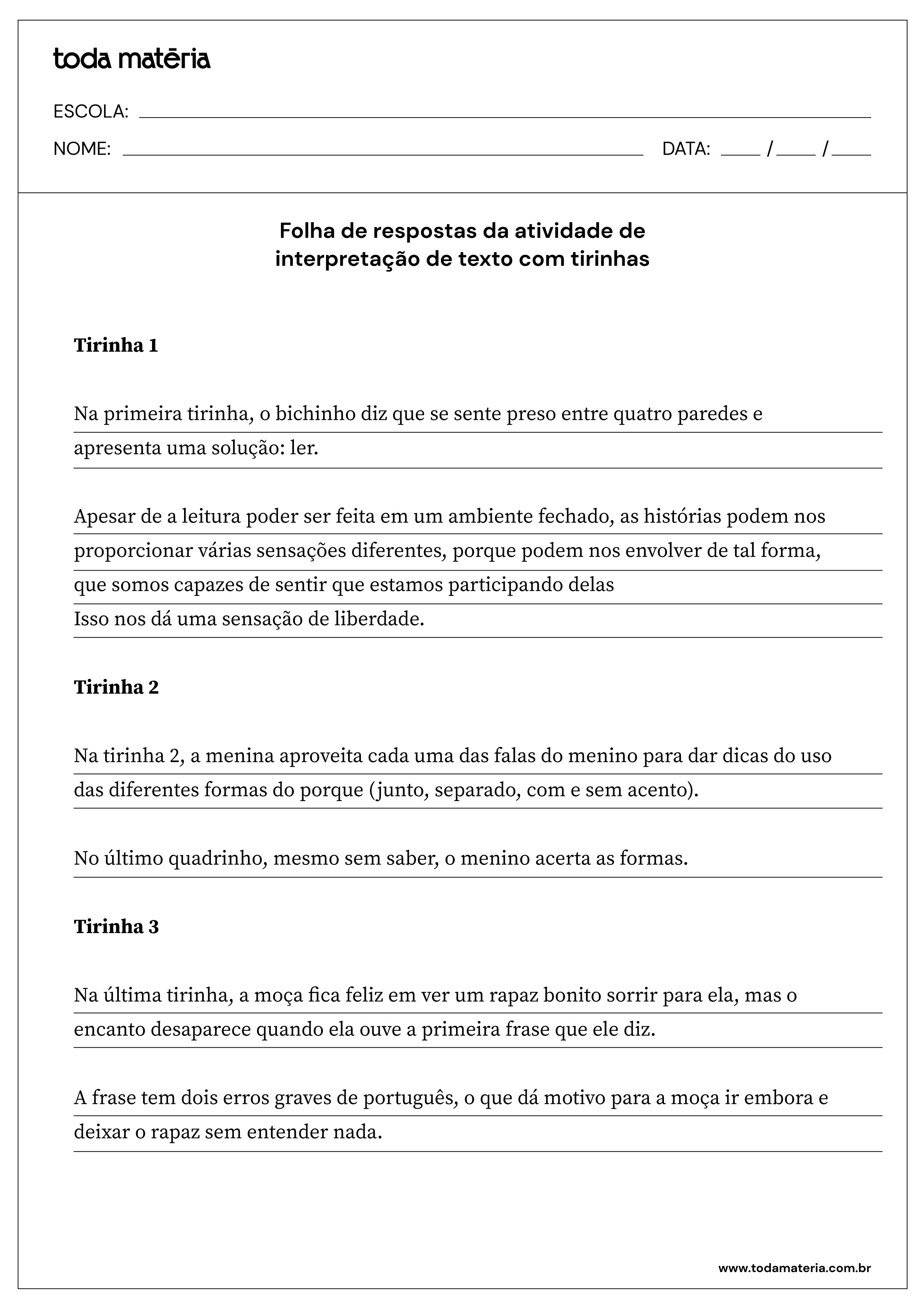 Atividade De Portugues 6 Ano Interpretação De Texto - REVOEDUCA