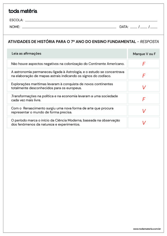 atividade V ou F sobre idade moderna_respostas
