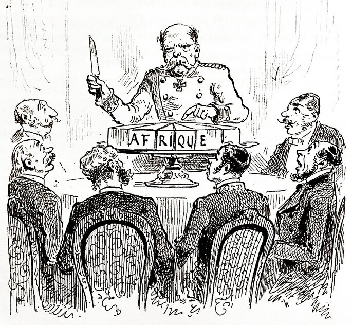 caricatura da Conferência de Berlim, 1884