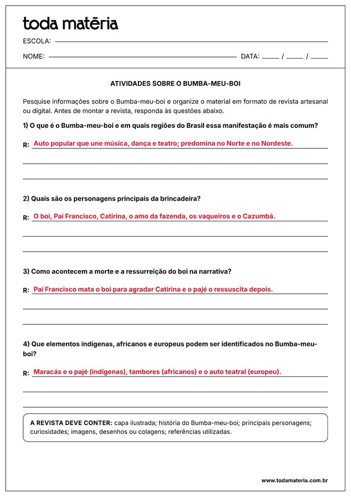atividade de revista sobre bumba meu boi_gabarito