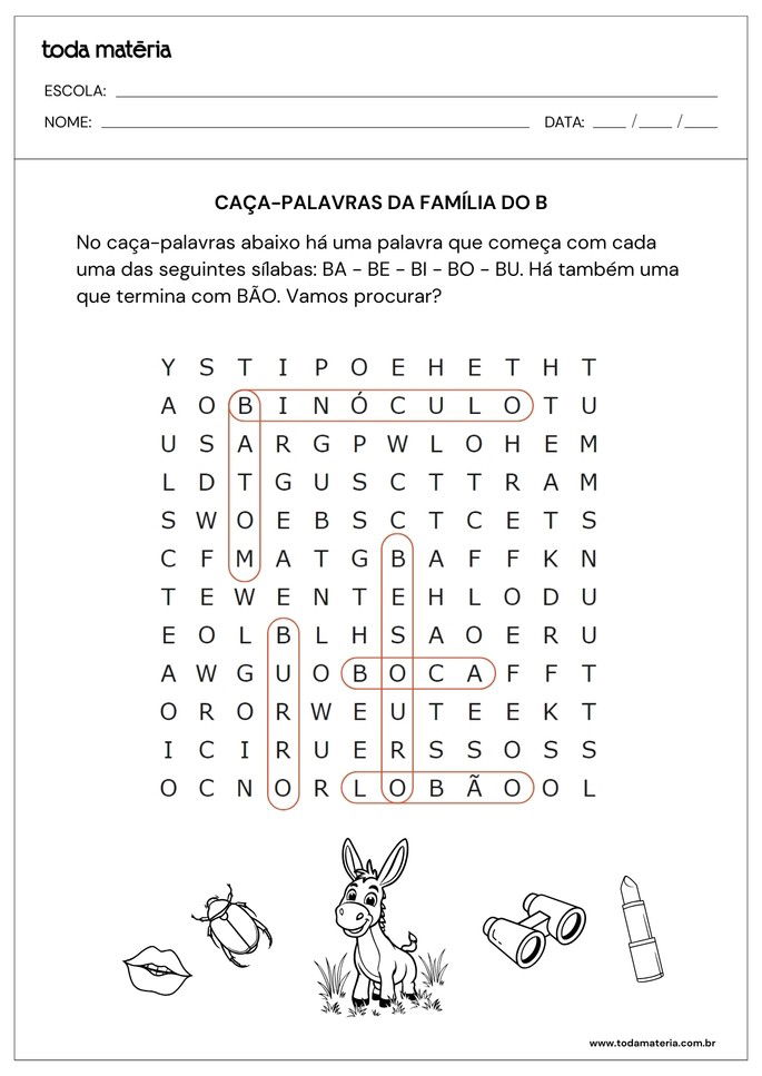 caça-palavras da família do B_resposta