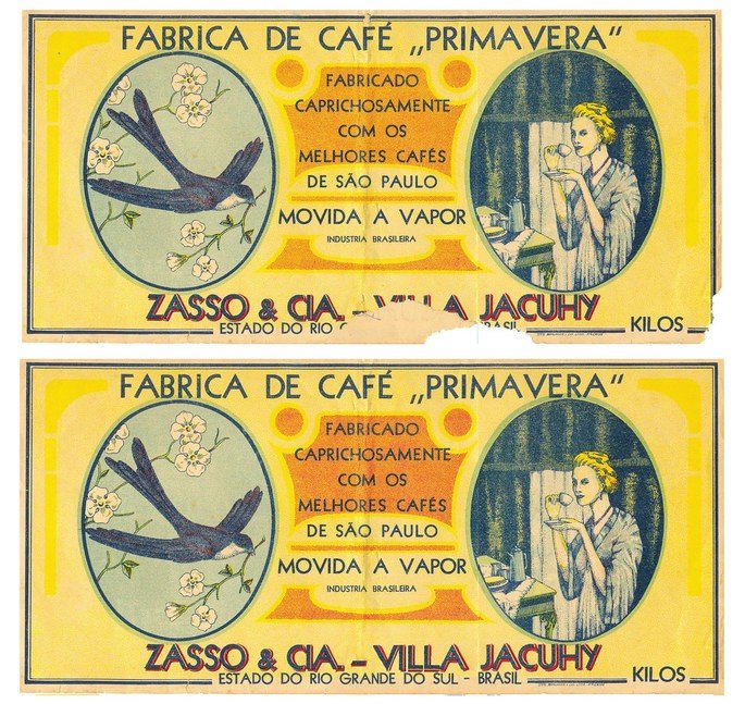 Cartaz de uma fábrica de café do Rio Grande do Sul