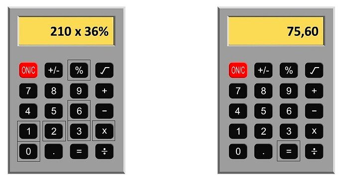 Calcular porcentagem na calculadora