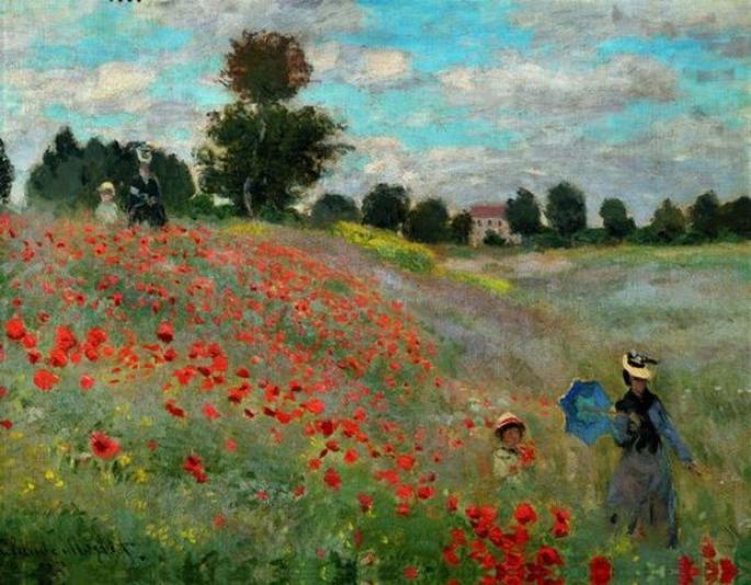 Campos de papoulas em Argenteuil, de Monet