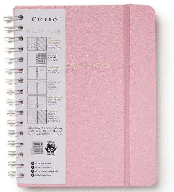 Planner pastel rosa