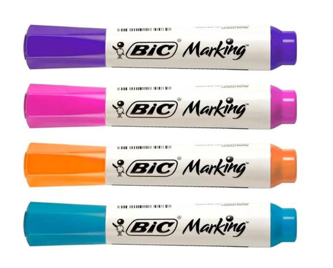 Pincel Marcador de Quadro Branco BIC Marking c/4 cores