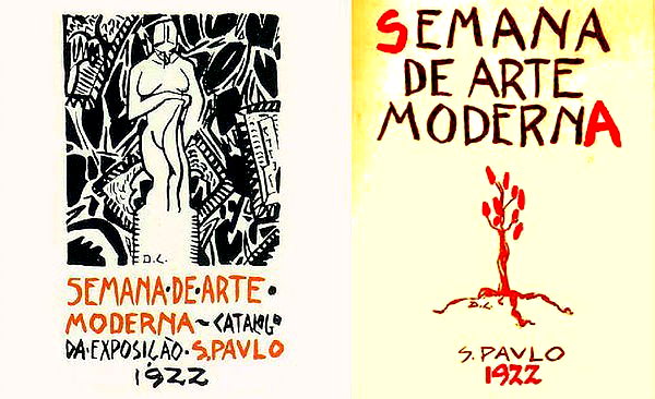 Catálogo e cartaz da Semana de Arte Moderna, de Di Cavalcanti