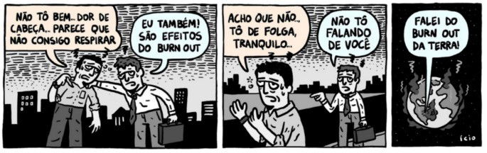 Charge sobre o impacto das mudanças climáticas