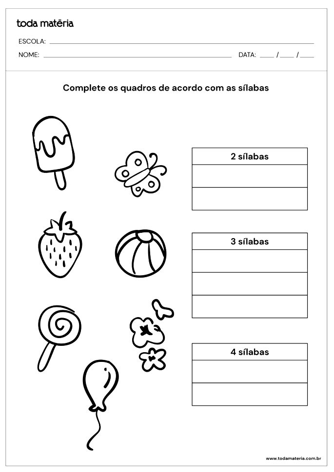 Atividades de Português de 6º ano (para imprimir) - Toda Matéria