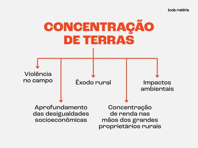 Esquema de consequências da concentração de terra