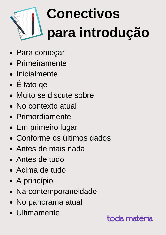 Conectivos Para Introdu O Exemplos Toda Mat Ria