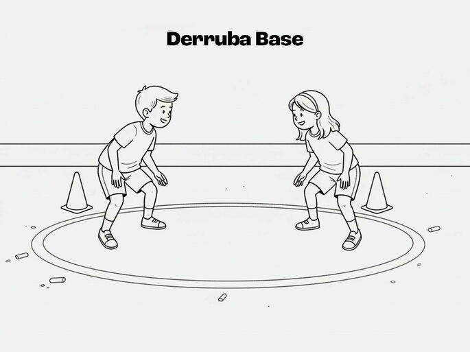 ilustração de crianças jogando derruba a base